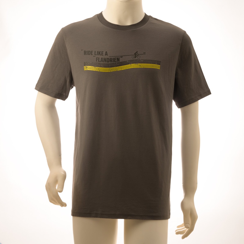 [FLA-TS006-ANT-S] T-shirt – Ride Like a Flandrien – Antraciet (S)